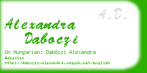 alexandra daboczi business card